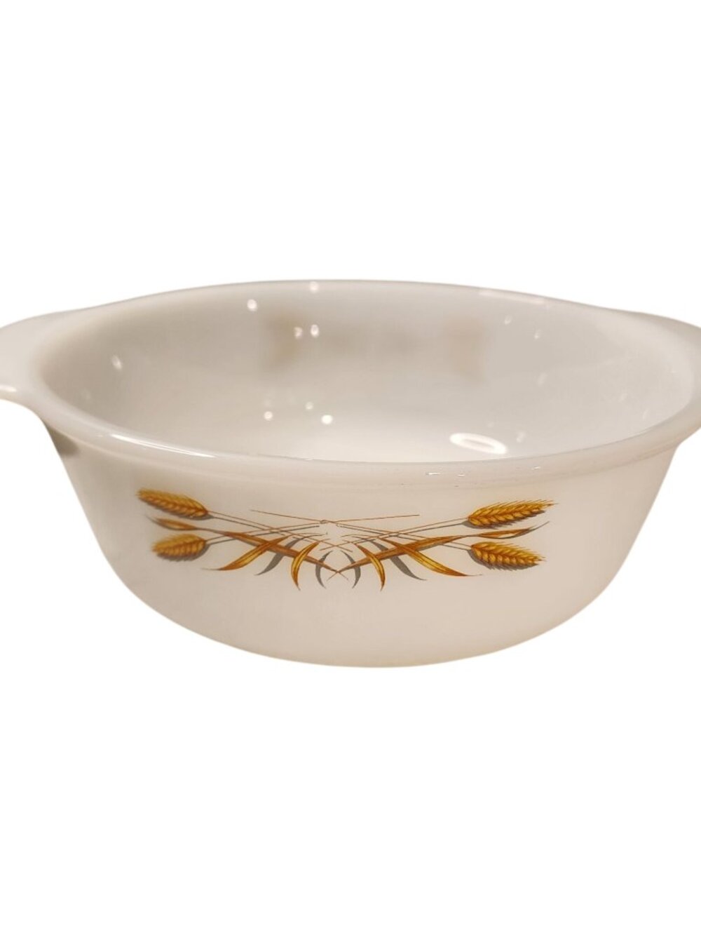 Vintage Fire King Wheat Pattern 2 QT Casserole Dish Pyrex Lid